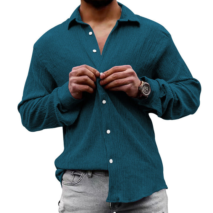 Men's casual long sleeve shirt with textured design Amarae
