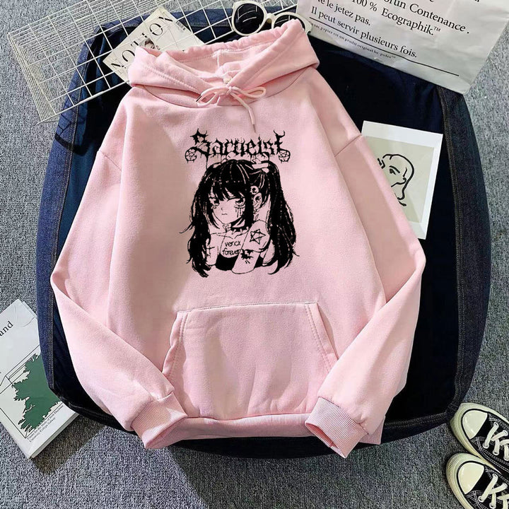 Women's hooded sweatshirt with unique artistic graphic design Chic & Stil