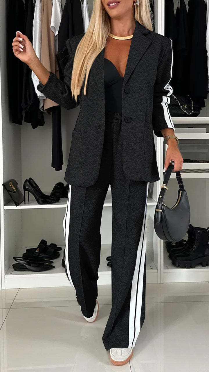 Stylish business suit set for women with wide pants and casual blazer Lune London
