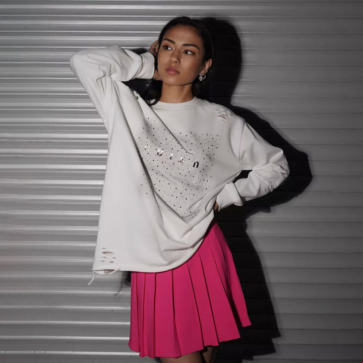 Oversized sweatshirt for women with stylish design elements Lune London