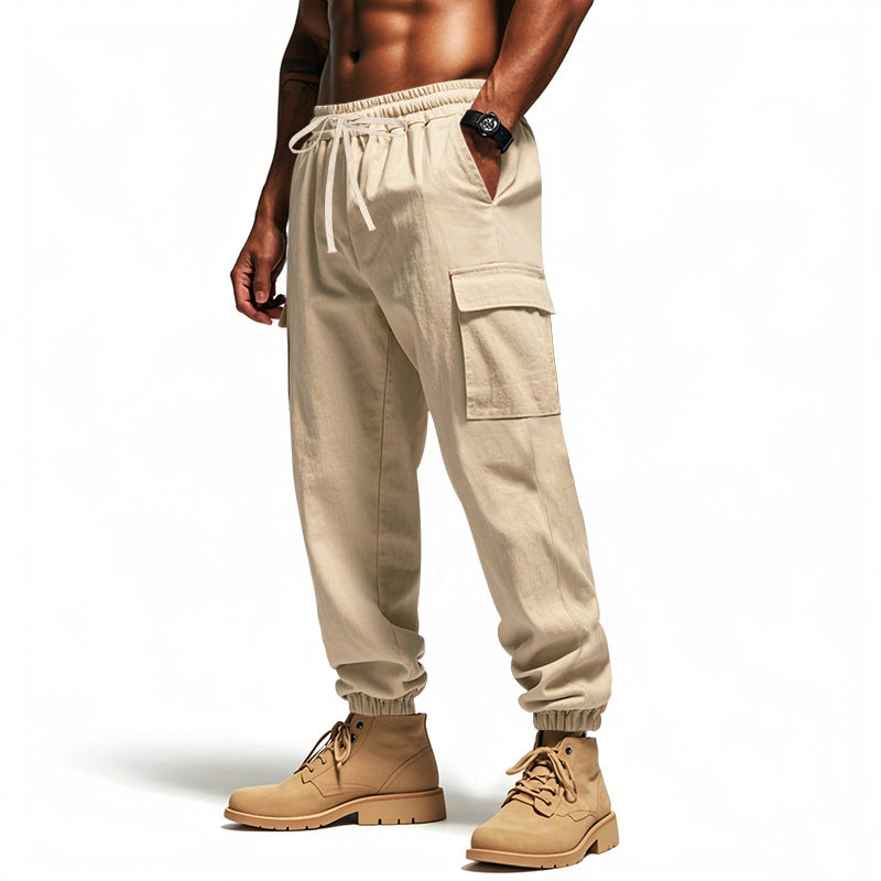 Men's cargo pants with elastic waistband and practical pockets Lune London