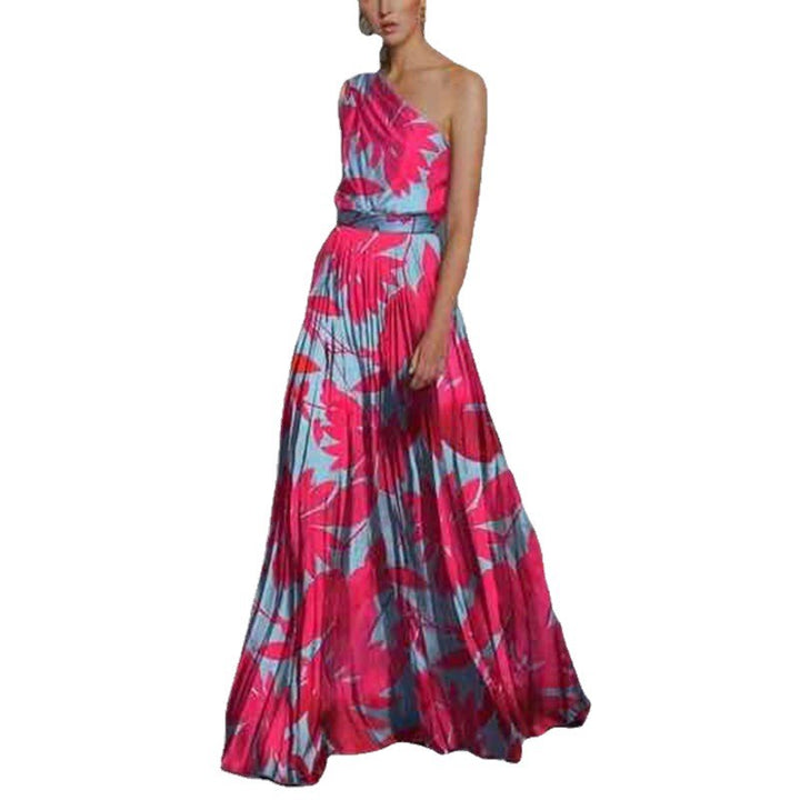 Ladies maxi dress with off-shoulder cut and floral design Lune London