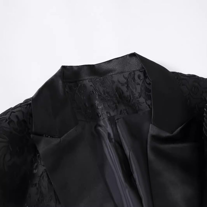 Men's Elegant tuxedo set with chic floral pattern print and style