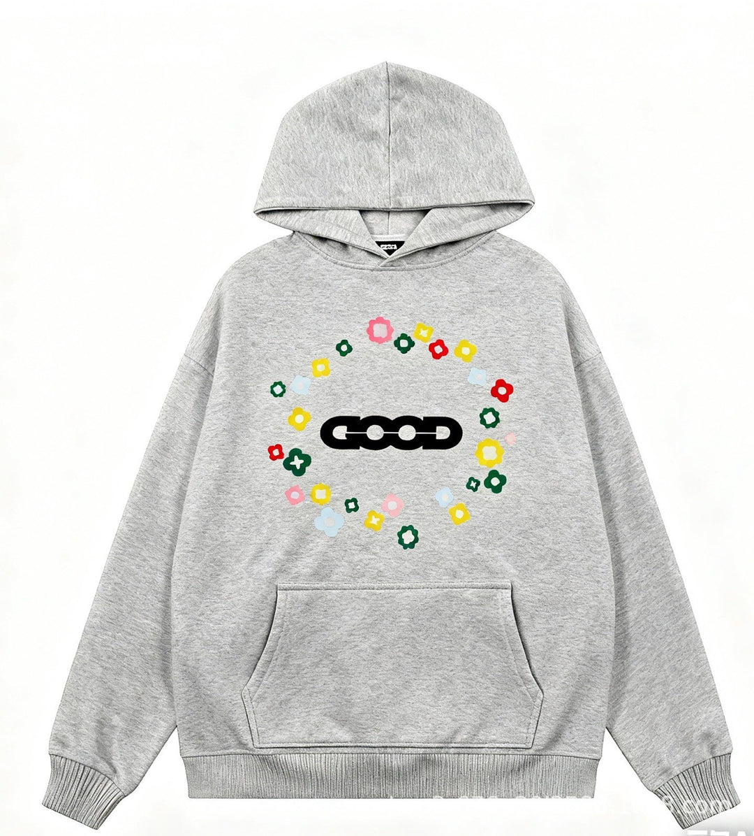 Women's hooded sweatshirt with creative floral pattern Chic & Stil