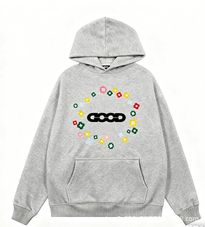 Women's hooded sweatshirt with creative floral pattern Chic & Stil