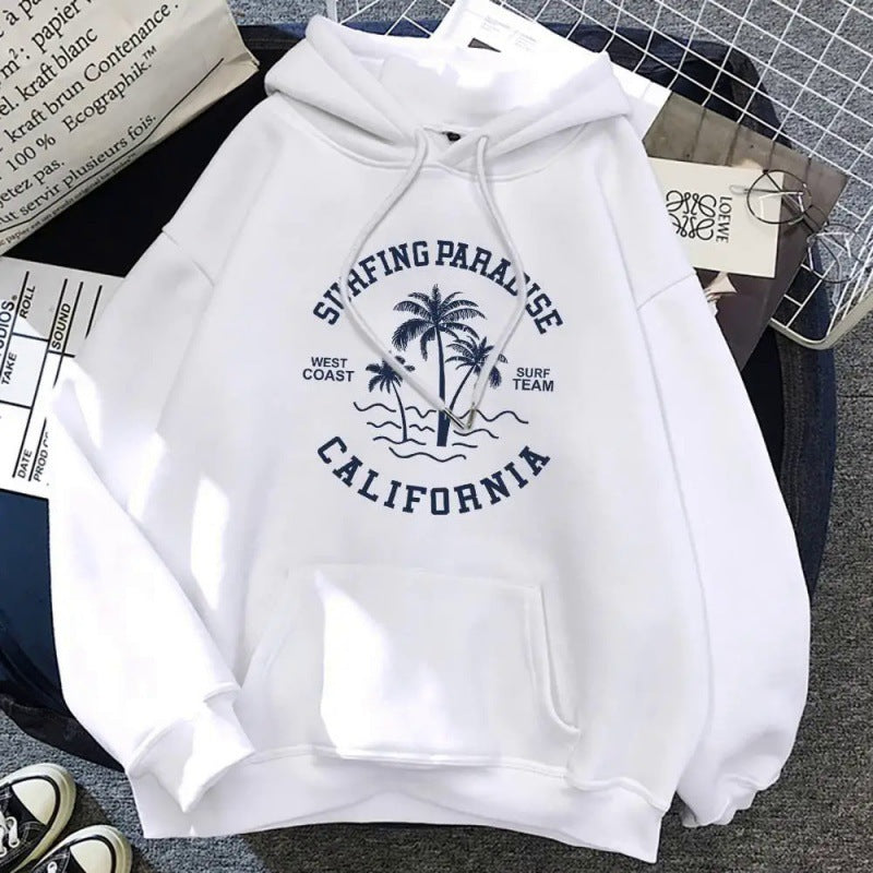 Women's hoodie with casual surf design and high-quality cotton blend Chic & Stil