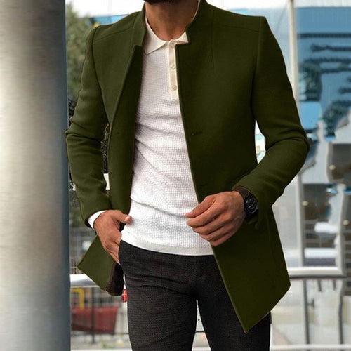 Fashionable men's coat with modern collar and fitted cut Amarae