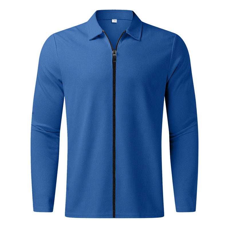 Men's long sleeve sports T-shirt with zipper and structured breathable design Lune London