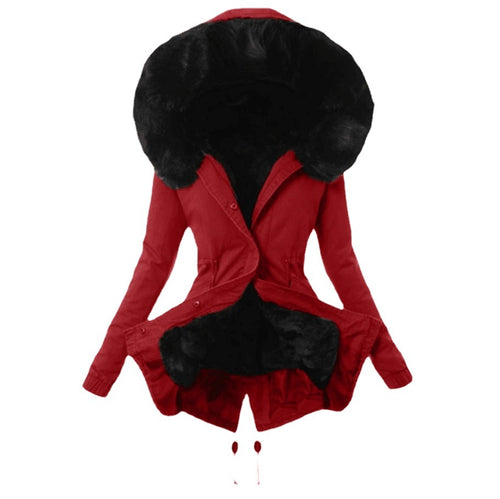Ladies trendy parka with detachable fur collar Amarae