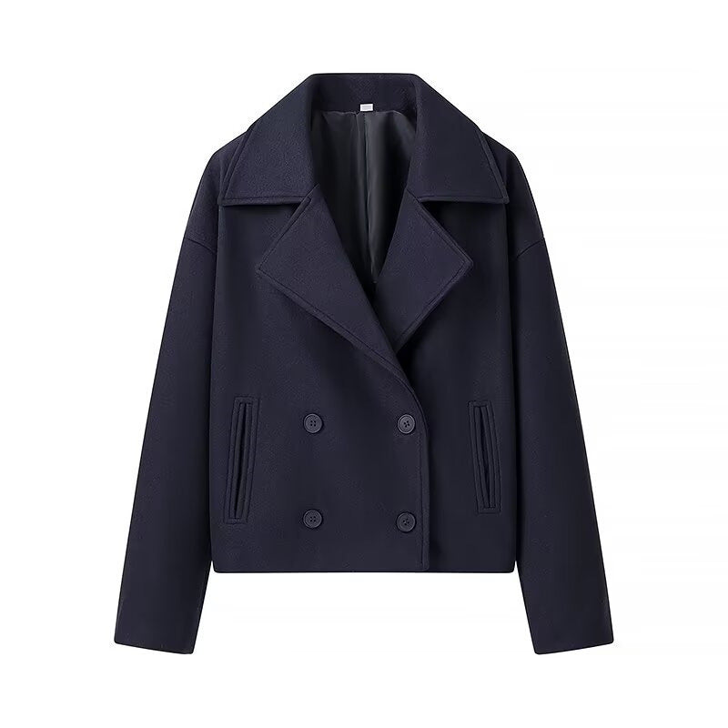 Ladies Stylish Double-Breasted Wool Jacket Lune London