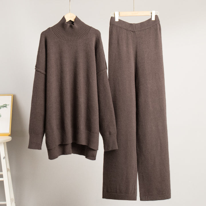 Ensemble Tricot Élégant pour Femmes avec Col Élevé et Coupe Ample Chic & Stil