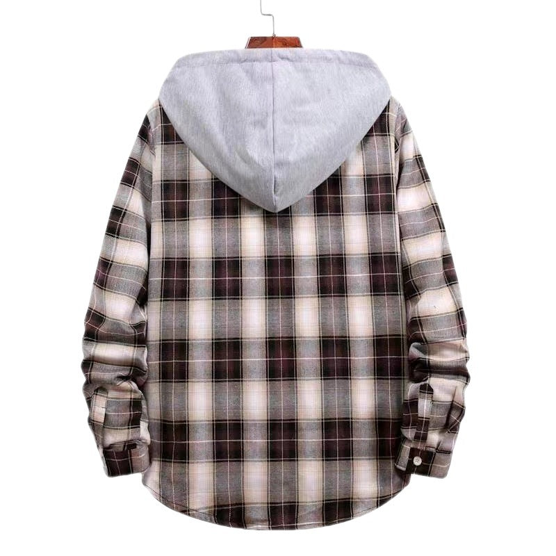 Ladies Vichy Flannel Jacket with Hood Amarae