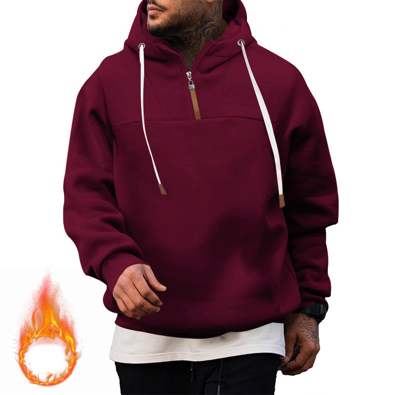 Men's sporty hoodie with short zipper Lune London