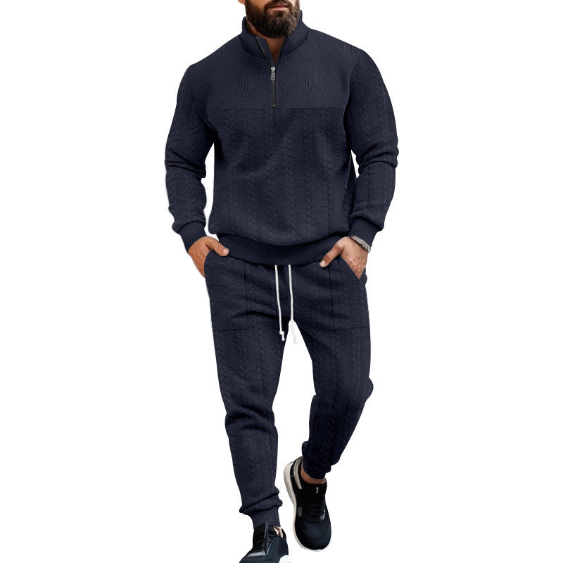 Men's sporty knit set with half zipper Lune London