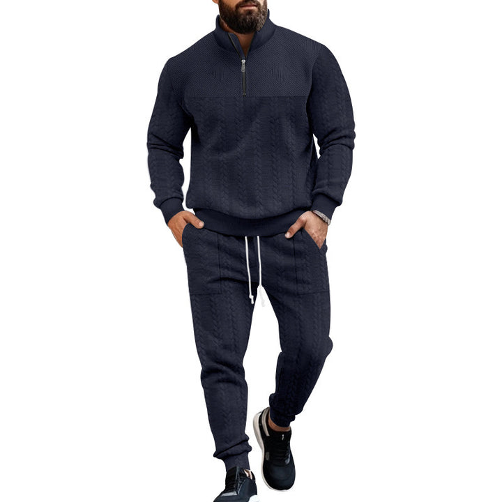 Men's sporty knit set with half zipper Lune London