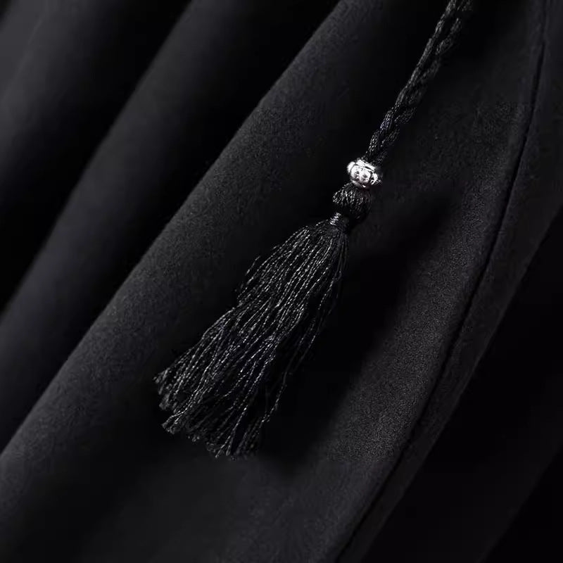 Women's transition poncho with hood and stylish fringes Lune London