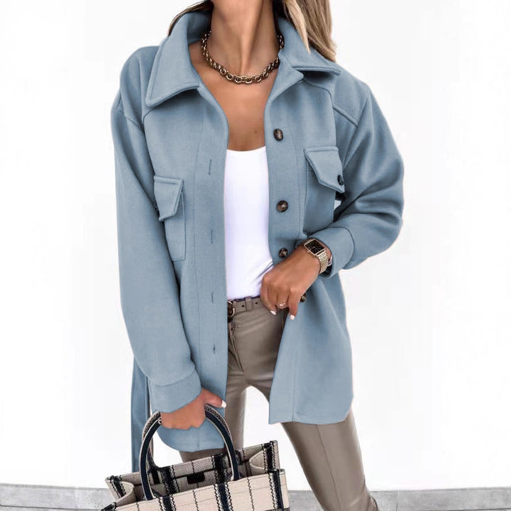 Lune London women's fashion shirt with patch pockets and button closure