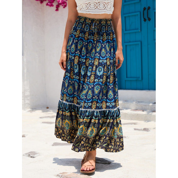 Lune London Boho Maxi Dress for Women with Ruffle Design