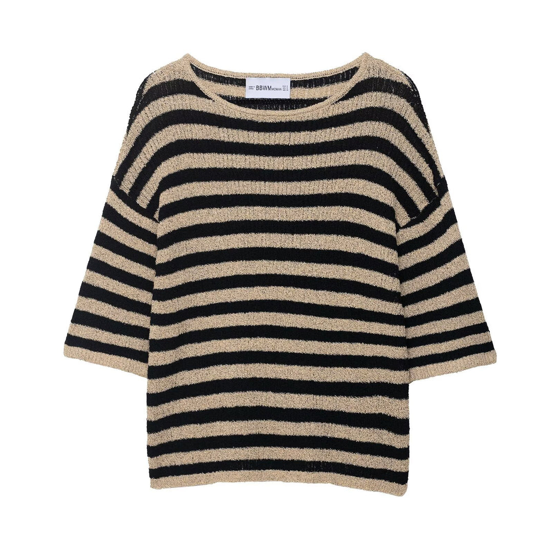 Knit sweater for women with a stylish striped pattern and a soft material Lune London