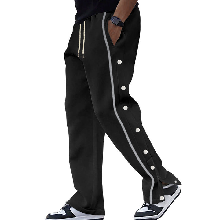 Pantalon de sport respirant pour hommes avec fermeture à bouton-pression Lune London