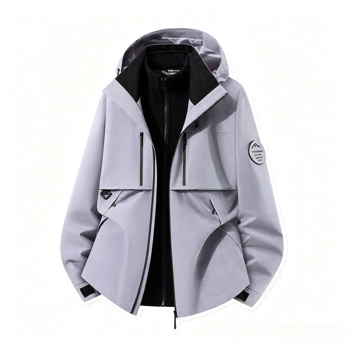 Men's three-layer softshell outdoor jacket with removable fleece lining and hood Amarae