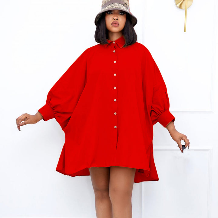 Oversized comfortable blouse shirt for women with balloon sleeves Lune London