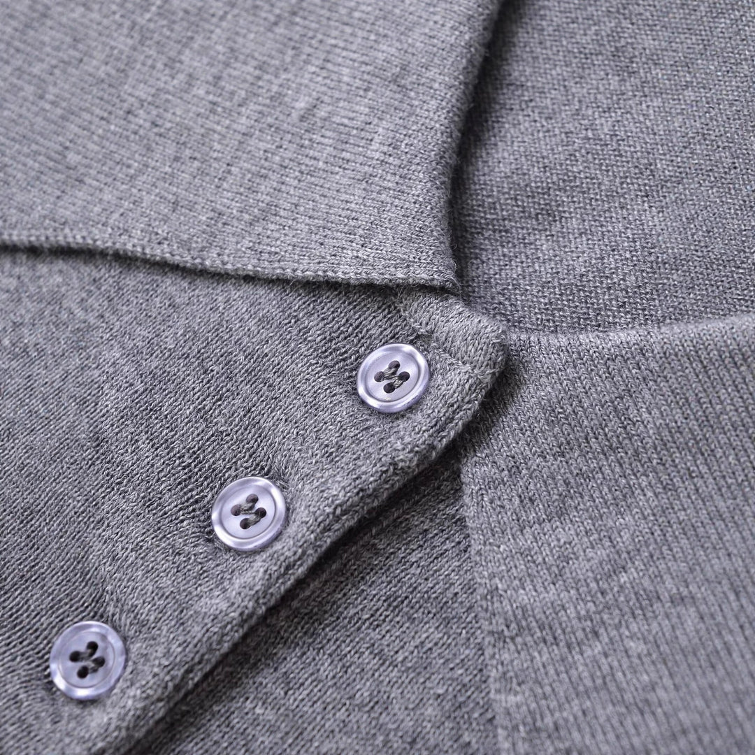 Ladies long sleeve polo with button placket and classic collar Lune London