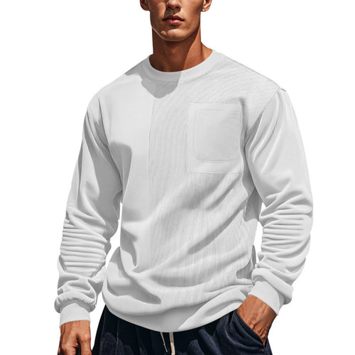 Men's casual sweatshirt with textured design and practical chest pocket Amarae