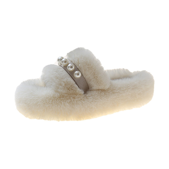 Ladies Soft Slippers with Elegant Pearl Accents Lune London