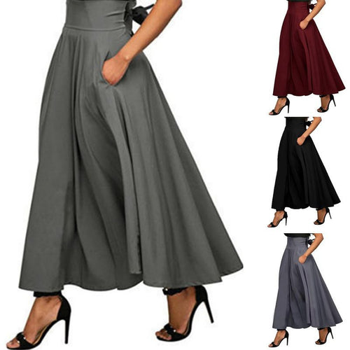 Elegant maxi skirts for ladies with side pockets and flowy cut Amarae