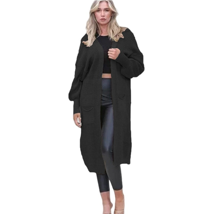 Knit cardigan for women with long sleeves featuring an elegant structured design and practical pockets Lune London