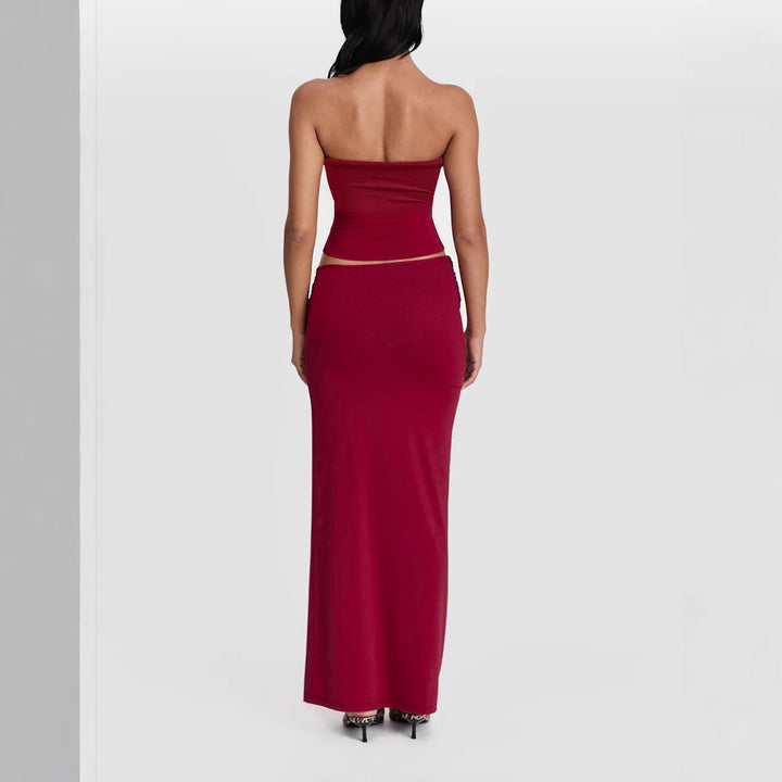 Women Crop Top and Skirt Set Lune London