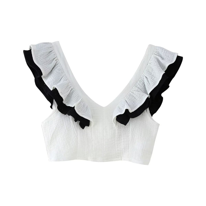 Midi skirt for women with contrasting striped pattern Lune London