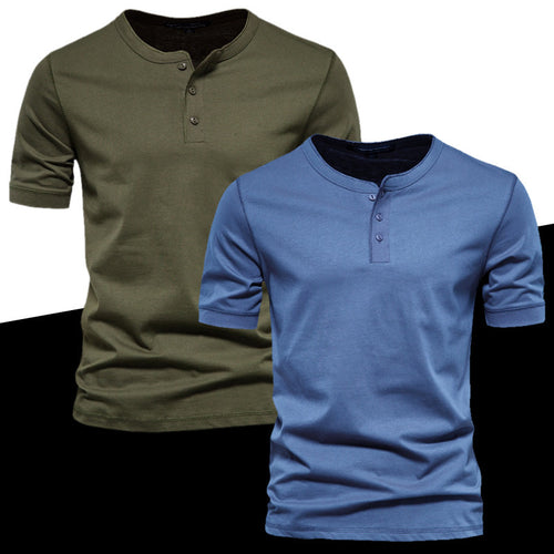 Men's short sleeve Henley shirt with a Chic and Stylish design