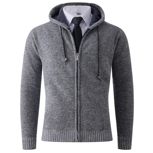 Men's knitted hoodie jacket with structured finish Amarae