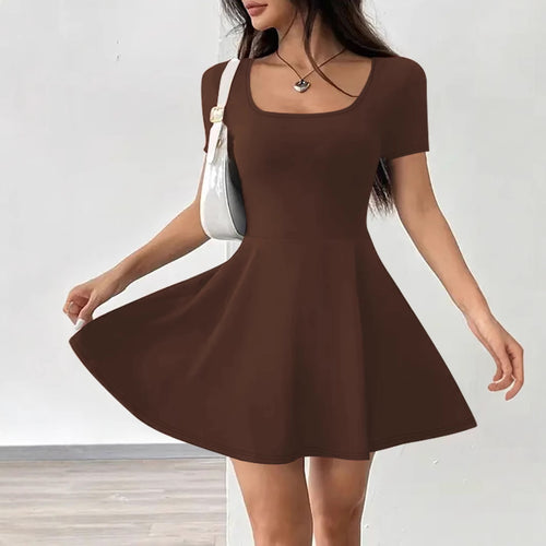 A-line swing dress for women with square neckline Amarae