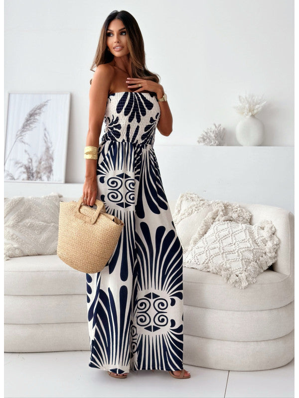 Women Loose Fit Jumpsuit with Lace Ruffles Lune London