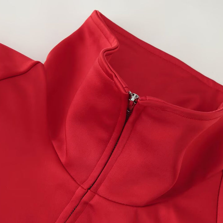 Women's Lightweight Windbreaker Jacket with Stand Collar, Zipper Pockets and Elastic Hem Amarae