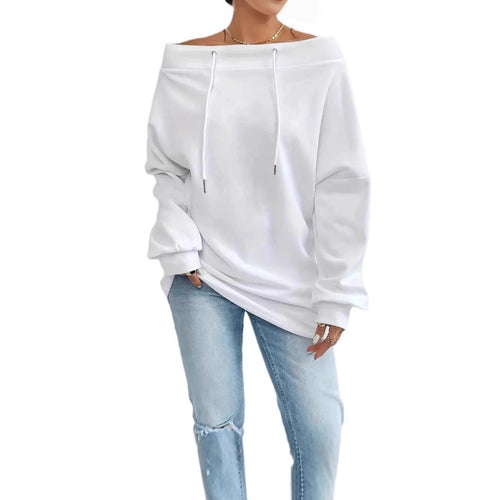 Oversized sweater for women with open shoulder seams and drawstrings Amarae