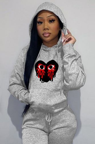 Sporty hoodie for women with creative heart pattern Amarae