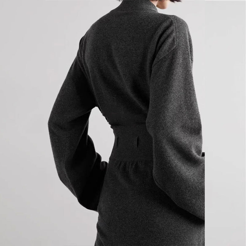 Robe tricotée élégante pour femmes avec ceinture à la taille Chic & Stil