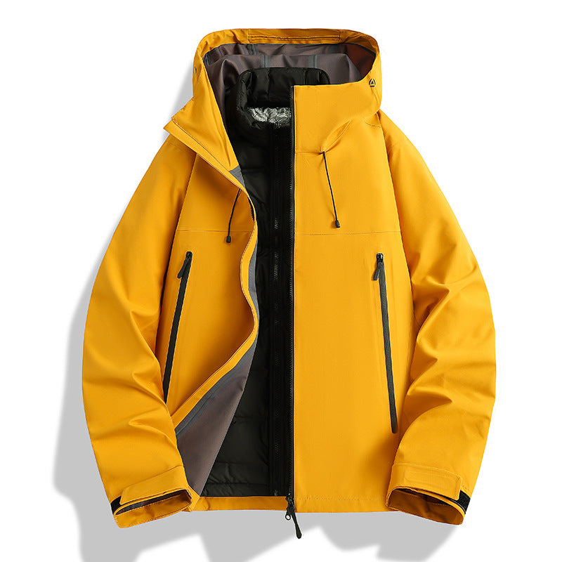 Men's Waterproof Softshell Outdoor Jacket with Adjustable Hood and Breathable Membrane Amarae