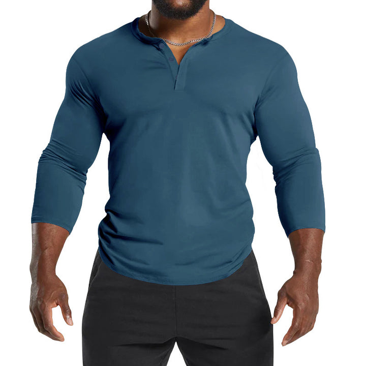 Men's Long Sleeve Henley Shirt with Breathable Material and Modern Cut Lune London