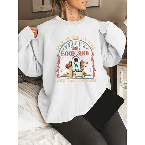 Sweatshirt pour dames avec motif de librairie unique Chic & Stil