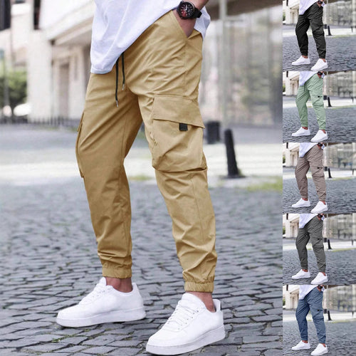Men's cargo pants with practical side pockets and elastic cuffs Amarae