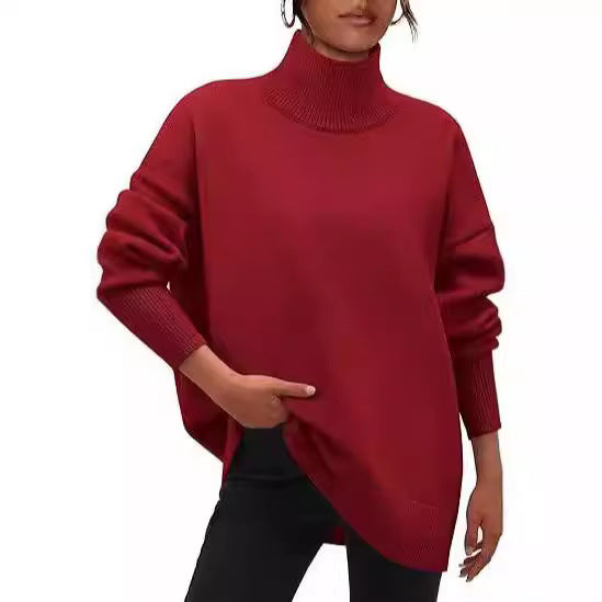 Ladies Oversized Sweater with Turtleneck Lune London