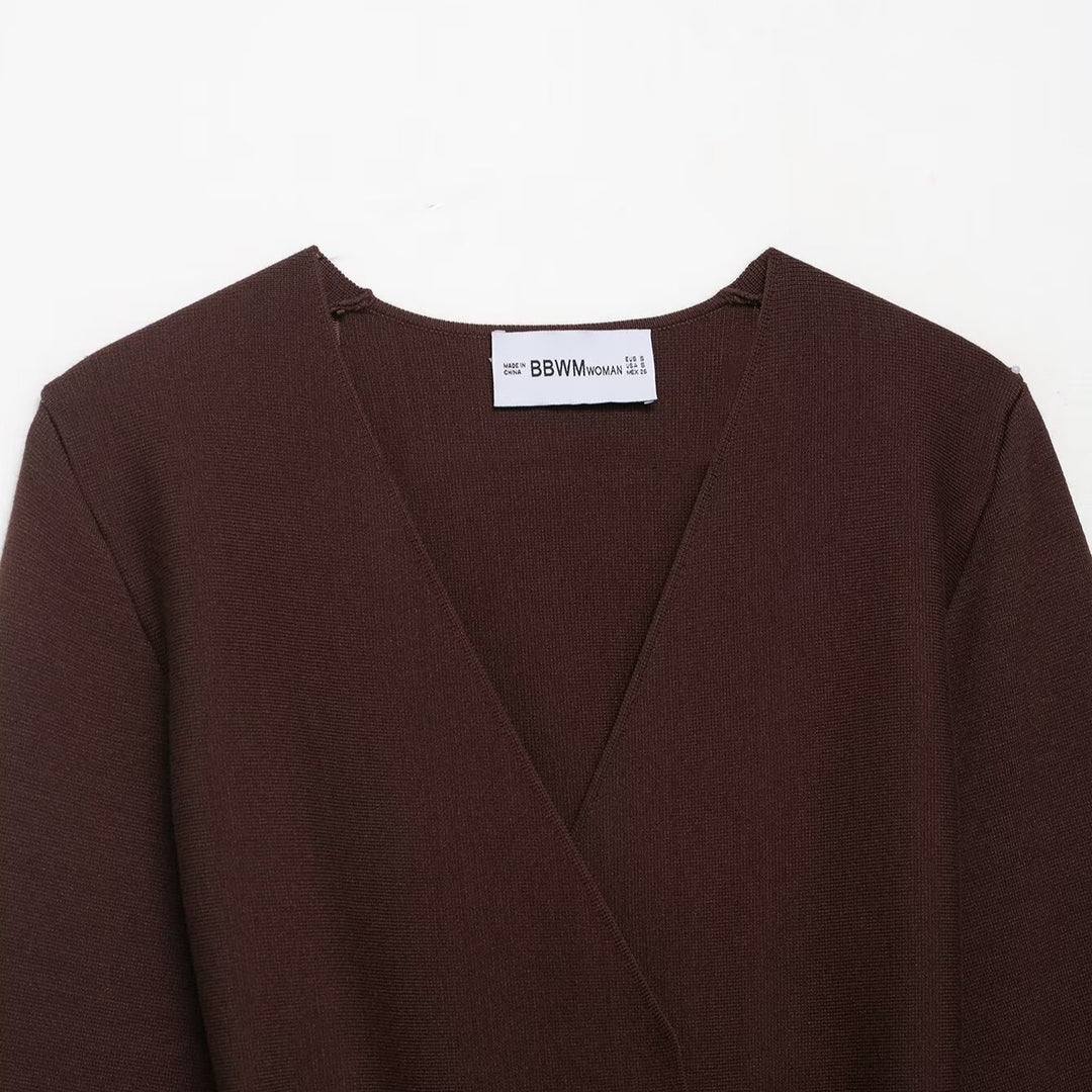 Elegant wrap jacket for women with waist belt Lune London