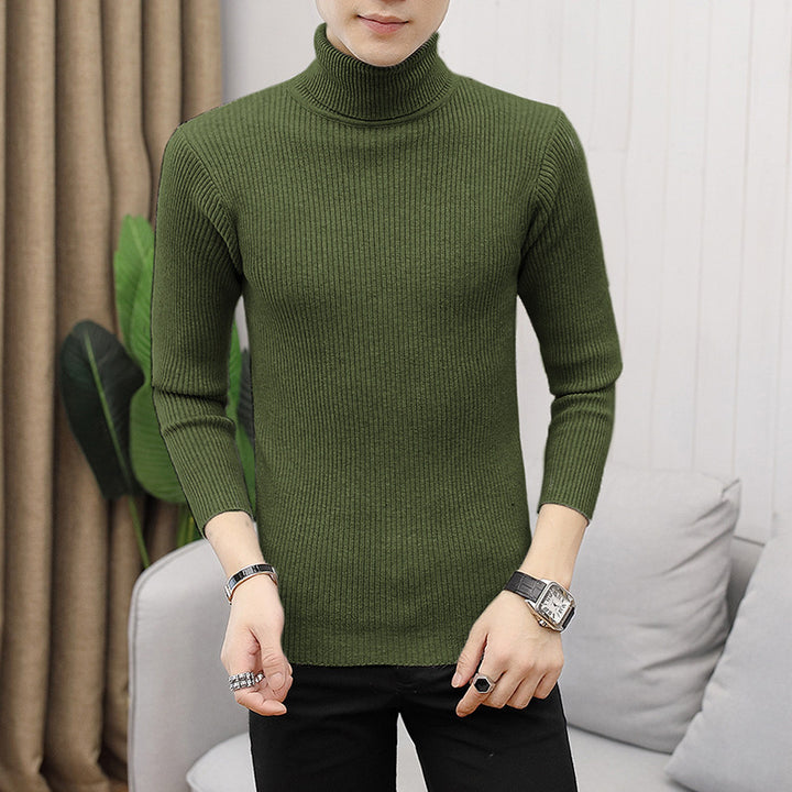 Men's premium turtleneck sweater in fine ribbed knit Lune London