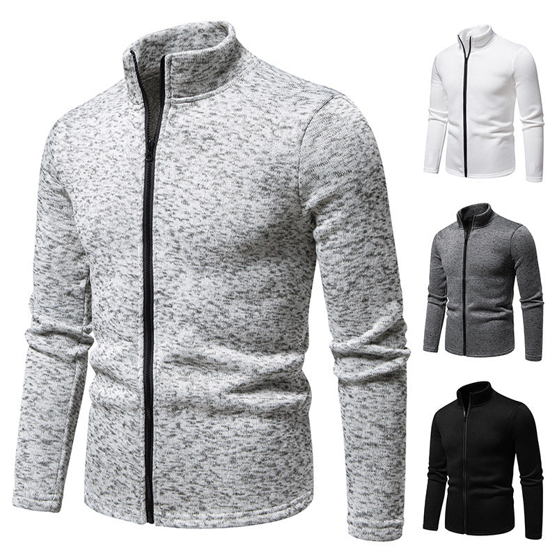 Men's fleece jacket with stand collar and full zip Lune London