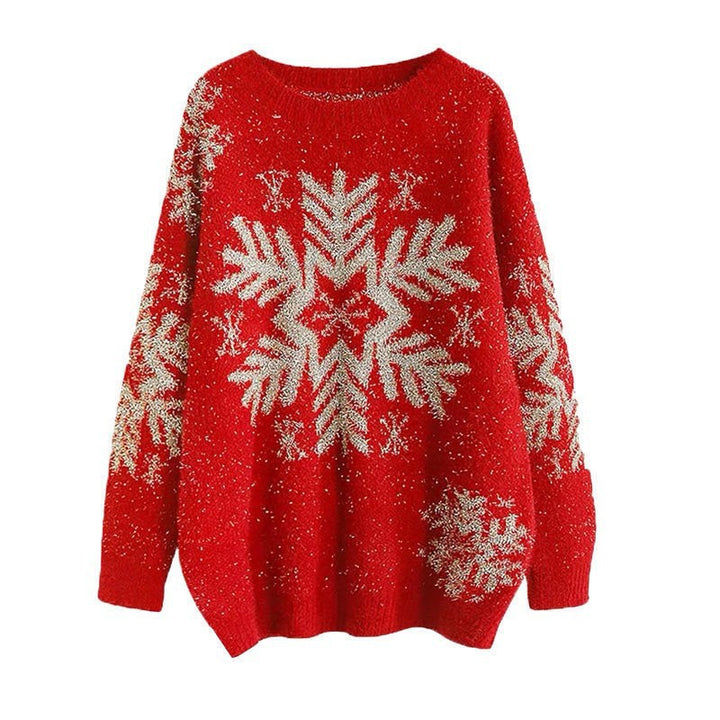 Women Cozy Sweater with Snowflake Pattern Lune London